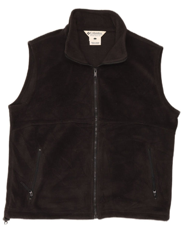 COLUMBIA Womens Fleece Gilet UK 16 Large Black Polyester