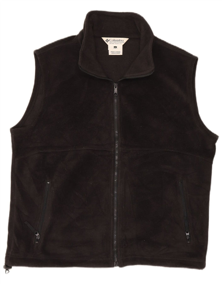 COLUMBIA Womens Fleece Gilet UK 16 Large Black Polyester