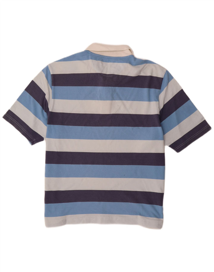 MARINA YACHTING Mens Rugby Polo Shirt 2XL Blue Striped