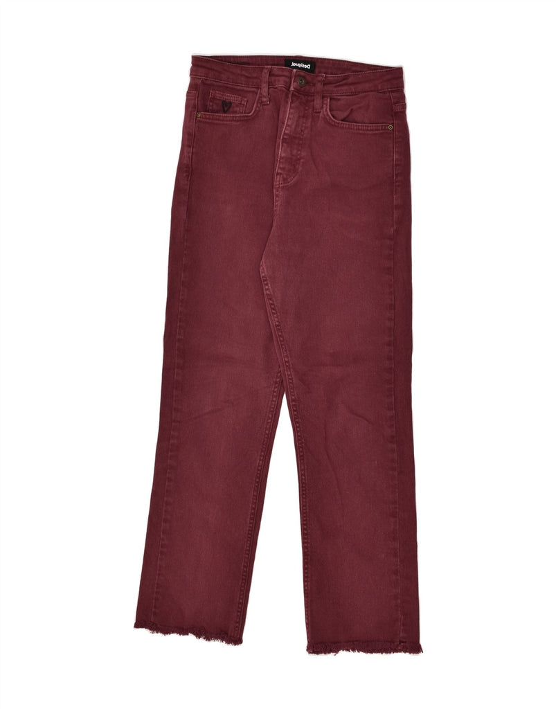 DESIGUAL Womens Straight Jeans EU 38 Medium W30 L26 Maroon Cotton Vintage Desigual and Second-Hand Desigual from Messina Hembry 