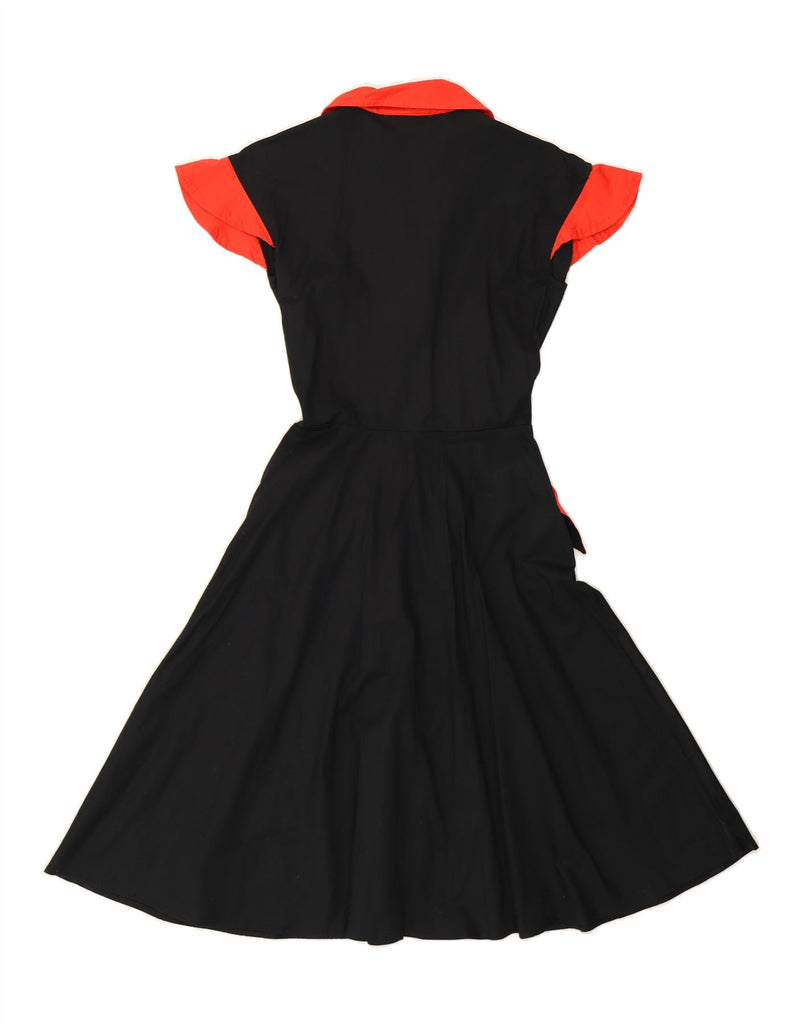 LINDY BOP Womens A-Line Dress UK 8 Small Black Colourblock Cotton Vintage Lindy bop and Second-Hand Lindy bop from Messina Hembry 