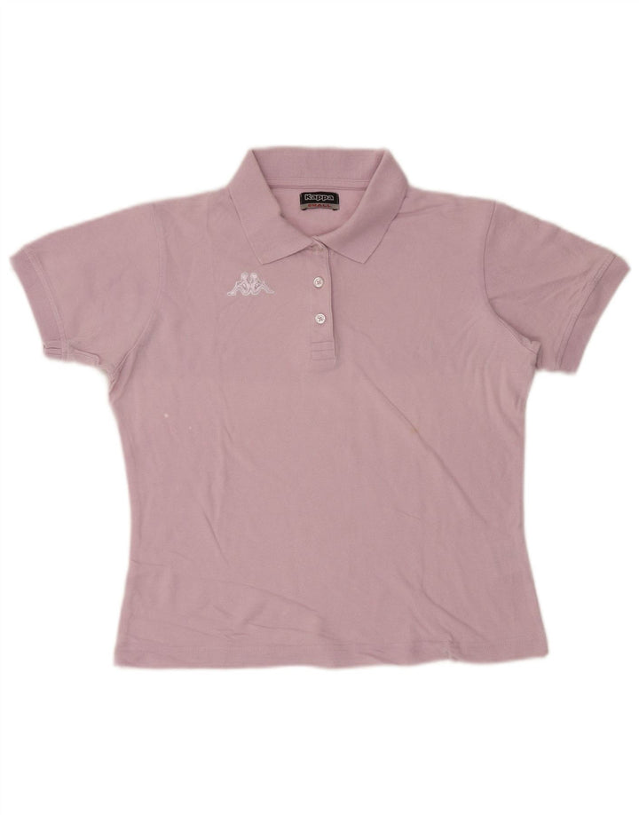 Kappa Womens Oversized Polo Shirt UK 10 Small Pink Cotton