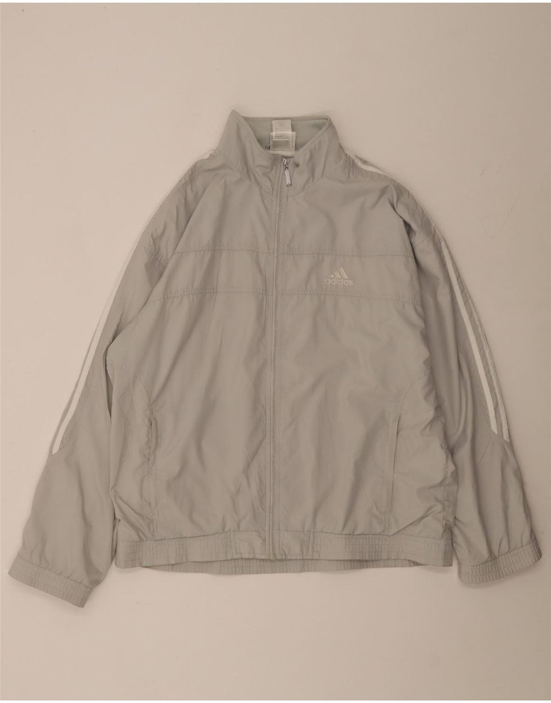 Adidas Mens Tracksuit Top Jacket UK 42/44 Large Grey Polyester