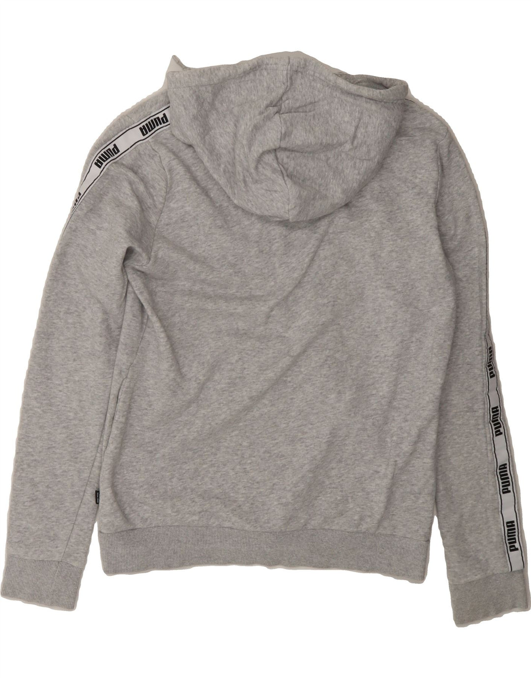 PUMA Womens Graphic Zip Hoodie Sweater UK 14 Medium Grey Colourblock Vintage Puma and Second-Hand Puma from Messina Hembry 