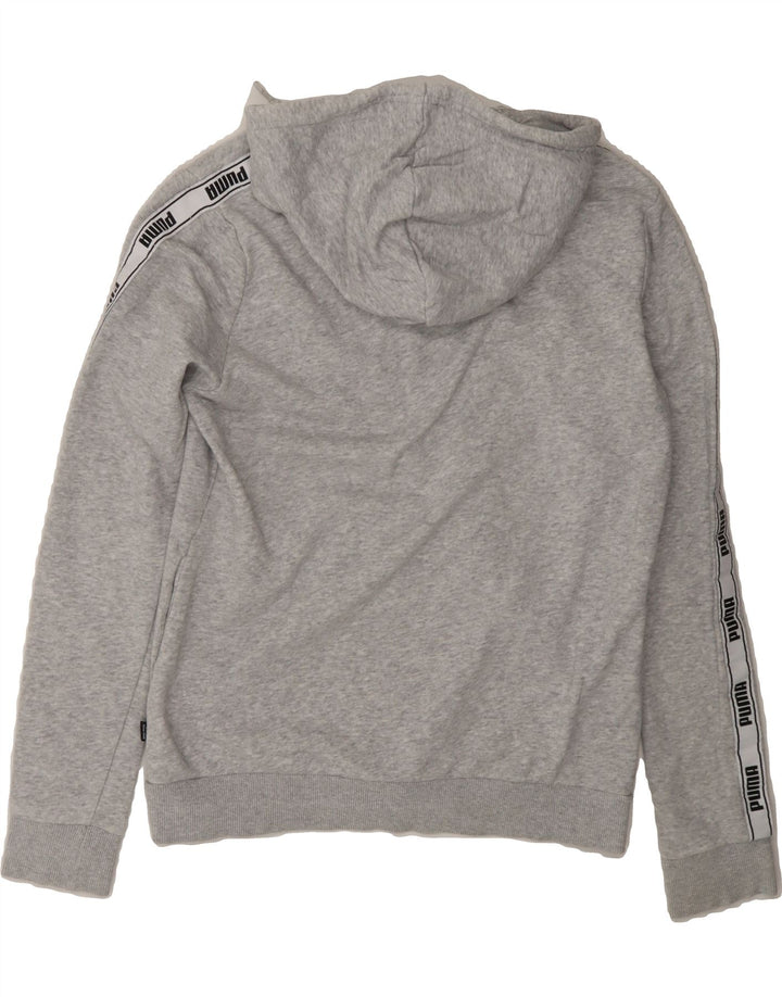 PUMA Womens Graphic Zip Hoodie Sweater UK 14 Medium Grey Colourblock Vintage Puma and Second-Hand Puma from Messina Hembry 