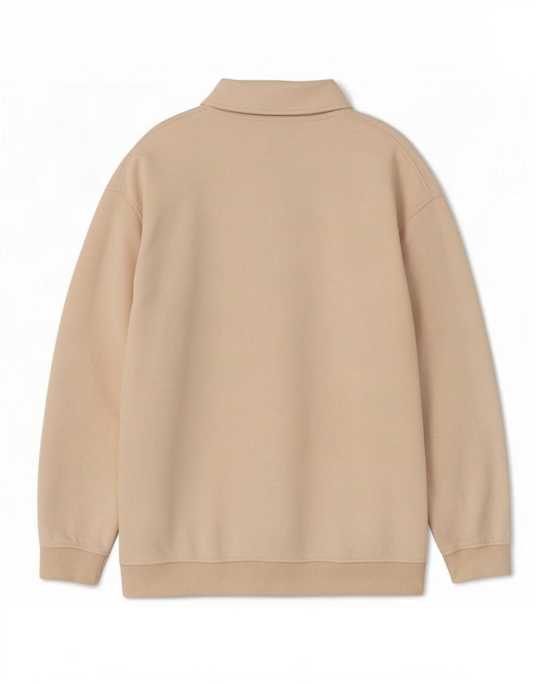 Zara Womens Polo Neck Sweatshirt Jumper UK 14 Medium Beige
