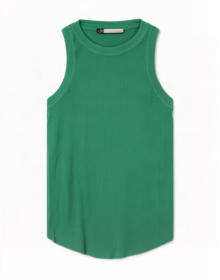 Zara Womens Vest Top UK 12 Medium Green Viscose