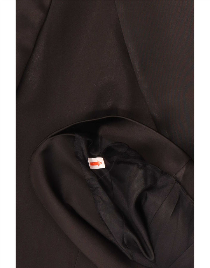 Luisa Spagnoli Womens 1 Button Blazer Jacket IT 42 Medium Black Acetate