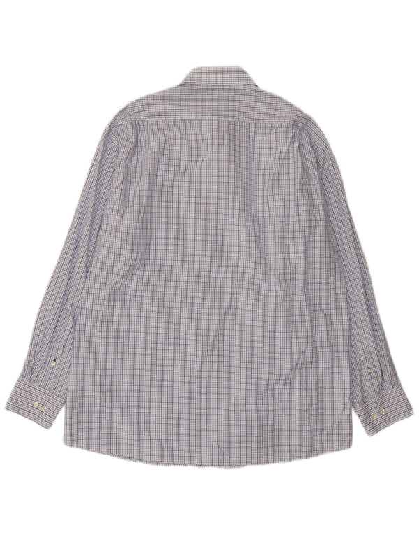 Tommy Hilfiger Mens Regular Fit Shirt Size 17 XL Blue Gingham Cotton