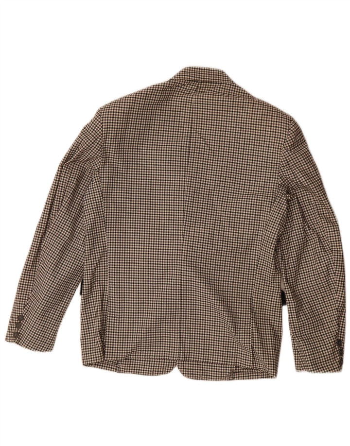 Wampum Mens 2 Button Blazer Jacket UK 38 Medium Grey Gingham