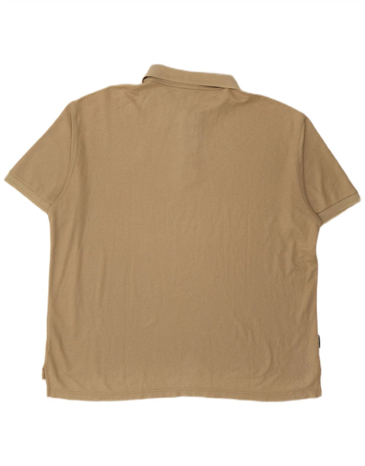 NIKE Mens Polo Shirt UK 45/47 XL Beige Cotton