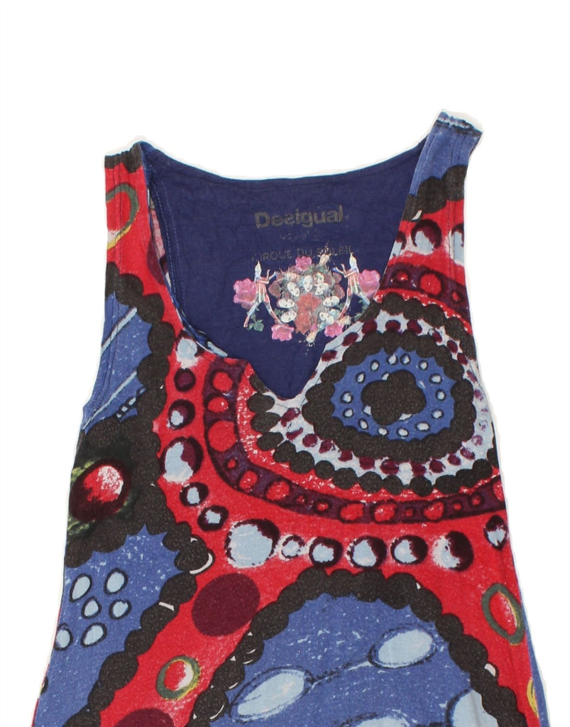 DESIGUAL Womens Sleeveless Tunic Top UK 10 Small Multicoloured Patchwork | Vintage Desigual | Thrift | Second-Hand Desigual | Used Clothing | Messina Hembry 