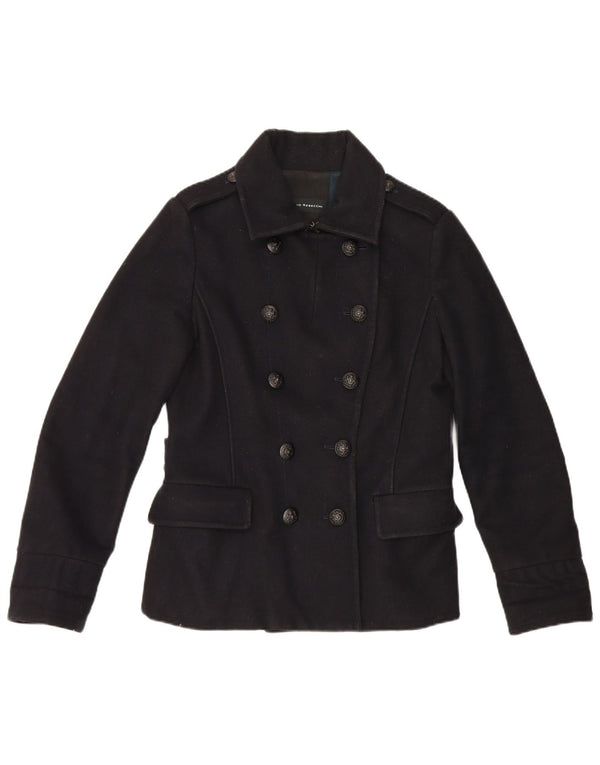 Massimo Rebecchi Womens Pea Coat IT 44 Medium Navy Blue Wool