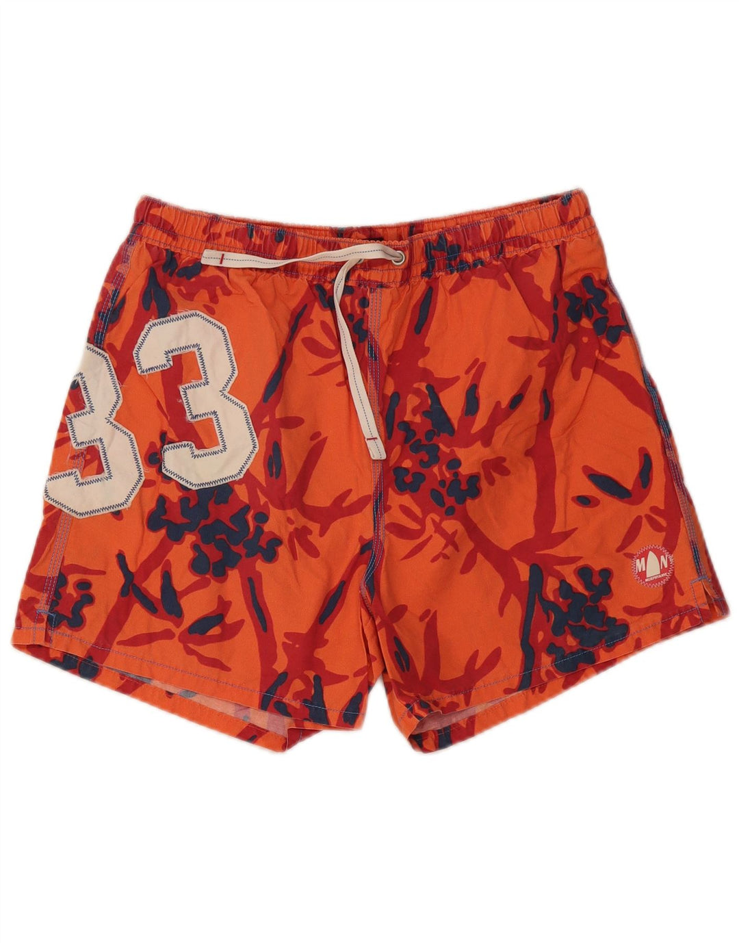 Murphy & Nye Mens Graphic Swimming Shorts Large Orange Cotton