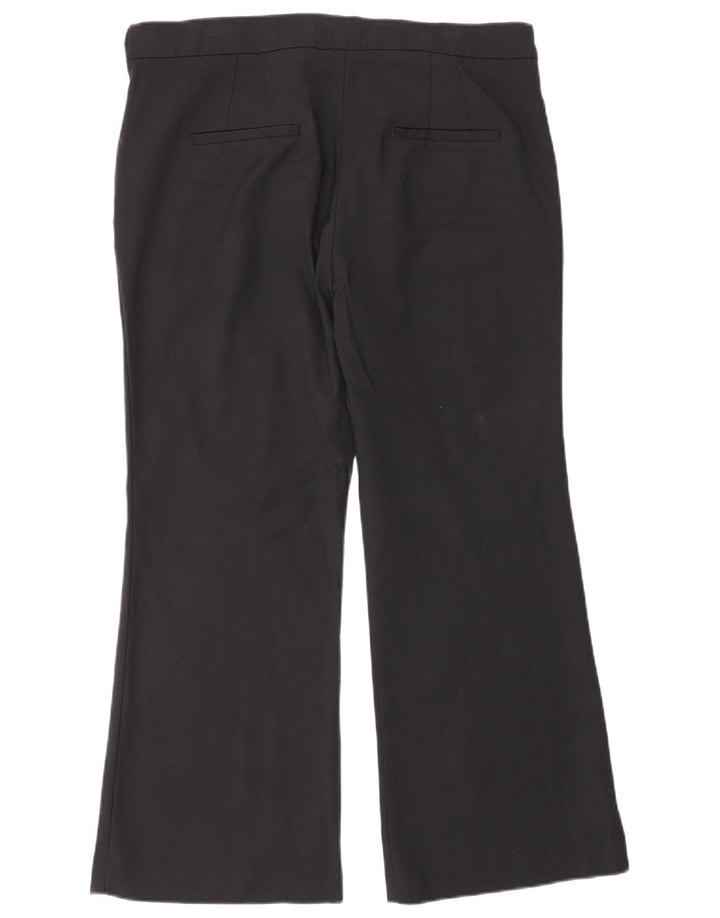 Zara Womens Bootcut Chino Trousers IT 42 Large W32 L26 Black