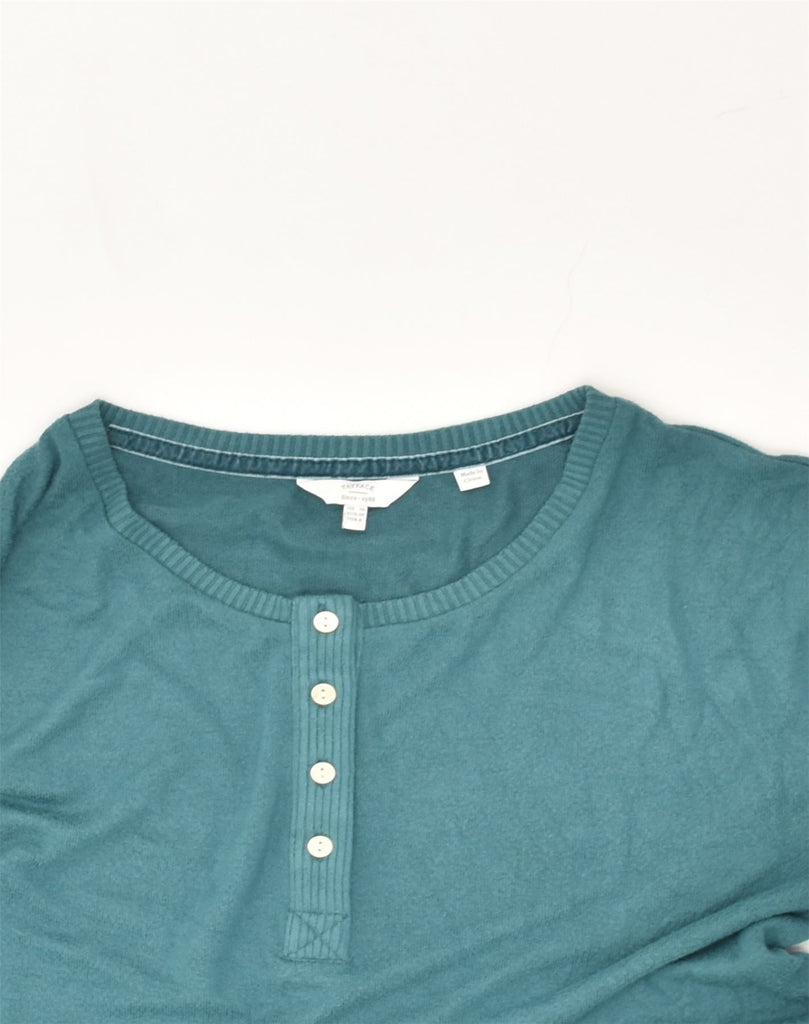 FAT FACE Womens Crew Neck Jumper Sweater UK 10 Small Turquoise Cotton | Vintage Fat Face | Thrift | Second-Hand Fat Face | Used Clothing | Messina Hembry 