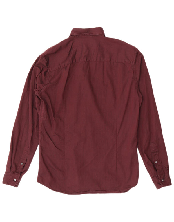 Jack & Jones Mens Slim Fit Shirt XS Maroon Cotton