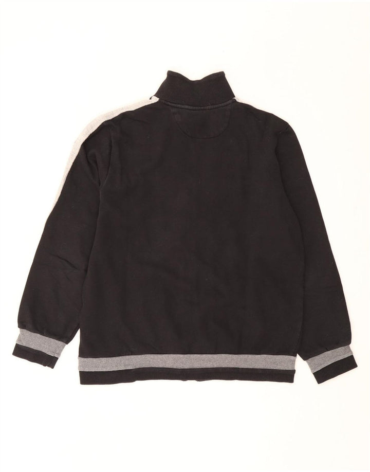 Lotto Womens Tracksuit Top Jacket UK 14 Medium Black Colourblock Cotton