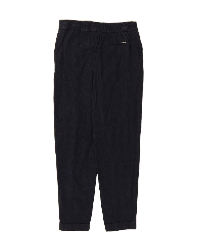 MASSIMO DUTTI Womens Casual Trousers EU 38 Small W30 L28 Navy Blue Check Vintage Massimo Dutti and Second-Hand Massimo Dutti from Messina Hembry 