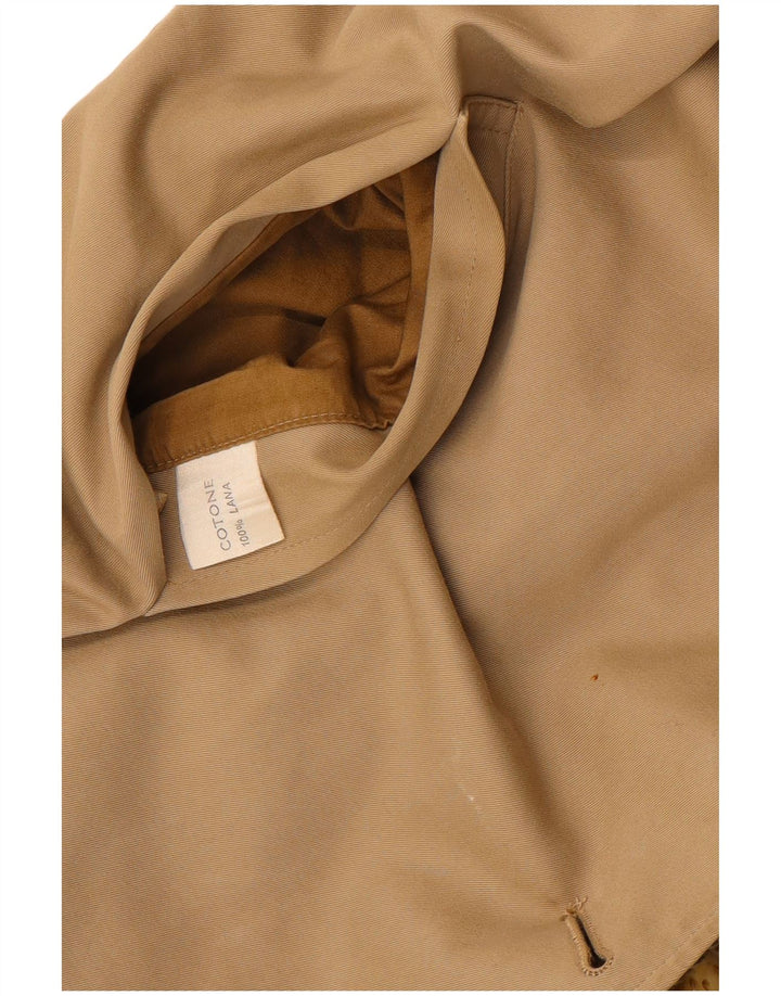 Vintage Womens Reversible Overcoat UK 14 Medium Beige Check Cotton