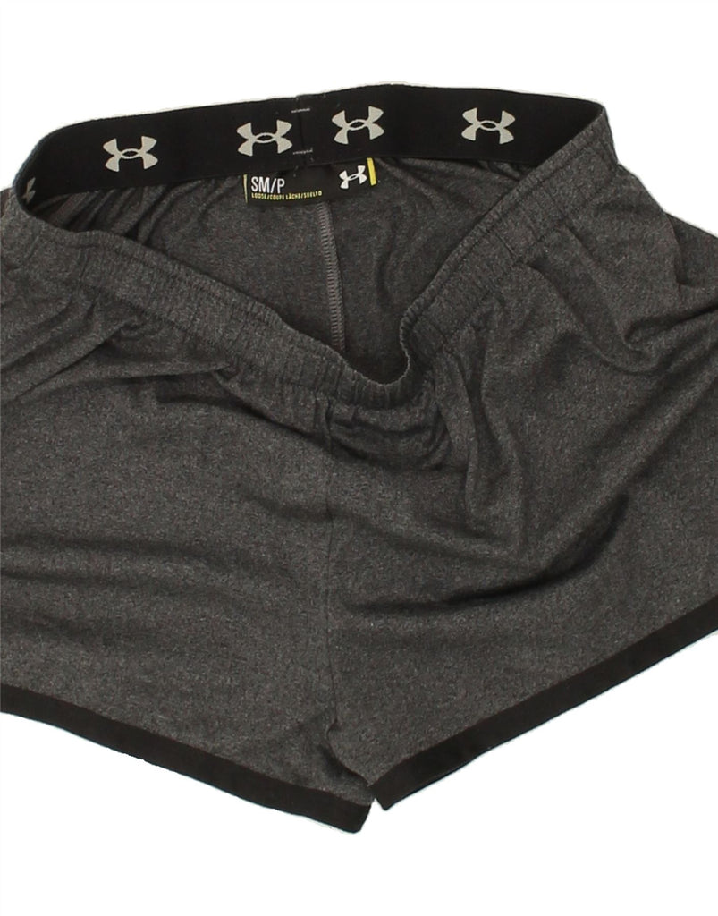 UNDER ARMOUR Womens Sport Shorts UK 8 Small Grey | Vintage Under Armour | Thrift | Second-Hand Under Armour | Used Clothing | Messina Hembry 