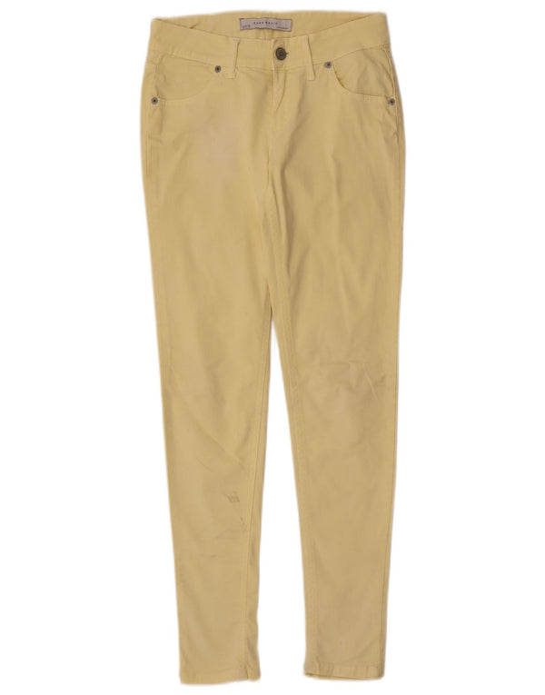 Zara Womens Skinny Casual Trousers 2XS W24 L28 Yellow Cotton