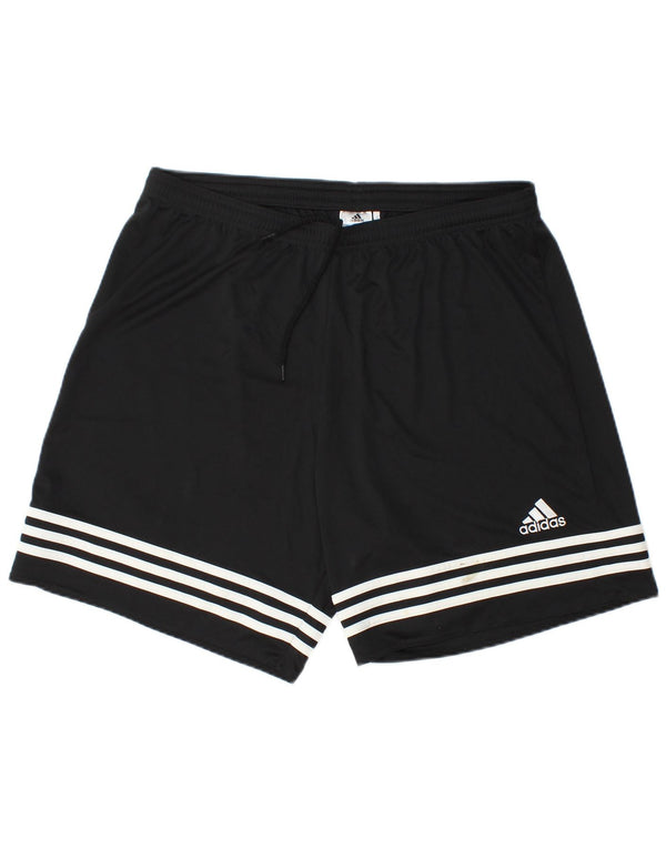 Adidas Mens Sport Shorts XL W38 L7 Black Striped Polyester Sports