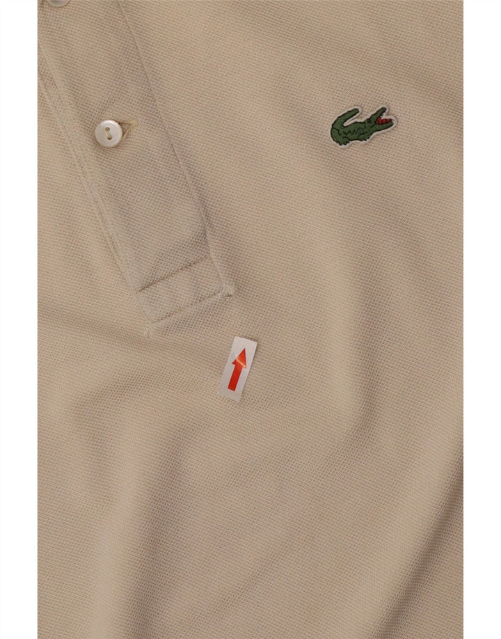 Lacoste Mens Polo Shirt Size 6 XL Beige Cotton