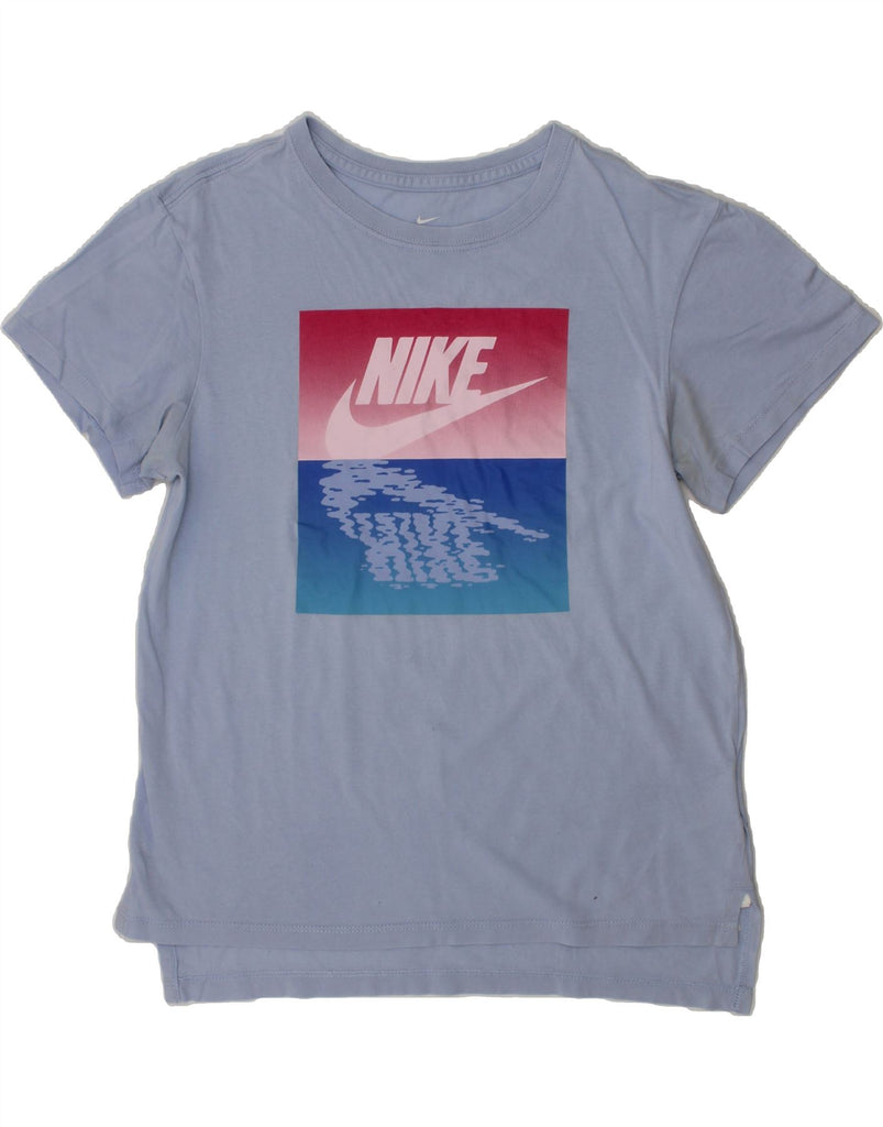 NIKE Girls Graphic T-Shirt Top 10-11 Years Medium  Blue Cotton Vintage Nike and Second-Hand Nike from Messina Hembry 