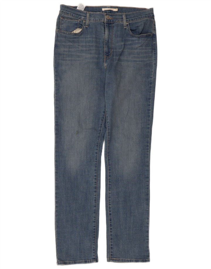 Levi's Womens 724 High Rise Straight Jeans W32 L32 Blue Cotton