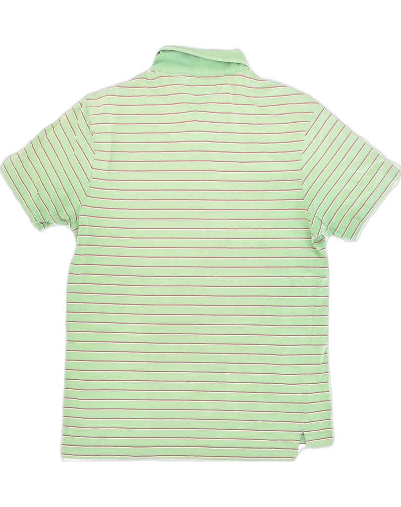 TOMMY HILFIGER Mens Polo Shirt Medium Green Striped Cotton | Vintage Tommy Hilfiger | Thrift | Second-Hand Tommy Hilfiger | Used Clothing | Messina Hembry 