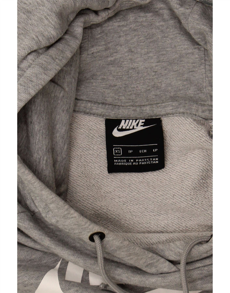 ADIDAS Womens Graphic Hoodie Jumper UK 6 XS Grey Cotton Vintage Adidas and Second-Hand Adidas from Messina Hembry 