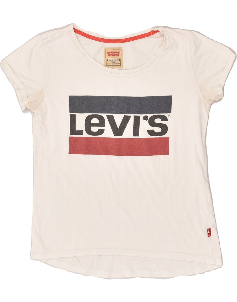 LEVI'S Boys Graphic T-Shirt Top 15-16 Years Off White | Vintage Levi's | Thrift | Second-Hand Levi's | Used Clothing | Messina Hembry 