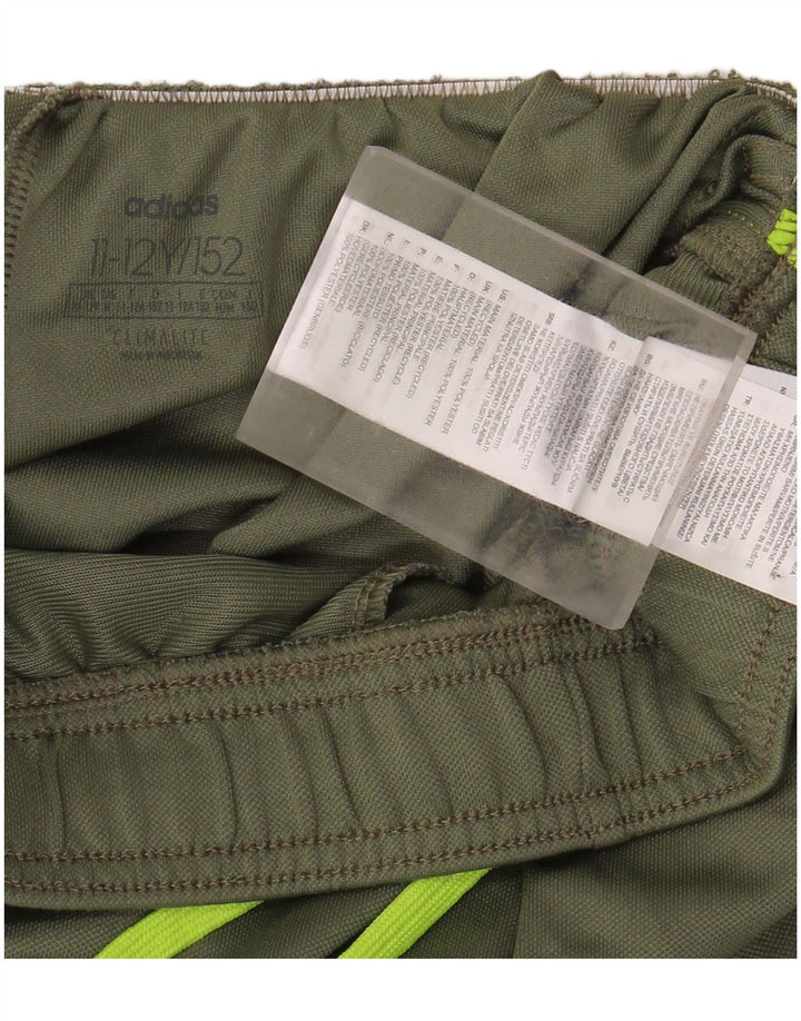 ADIDAS Boys Climalite Tracksuit Trousers 11-12 Years  Khaki Polyester