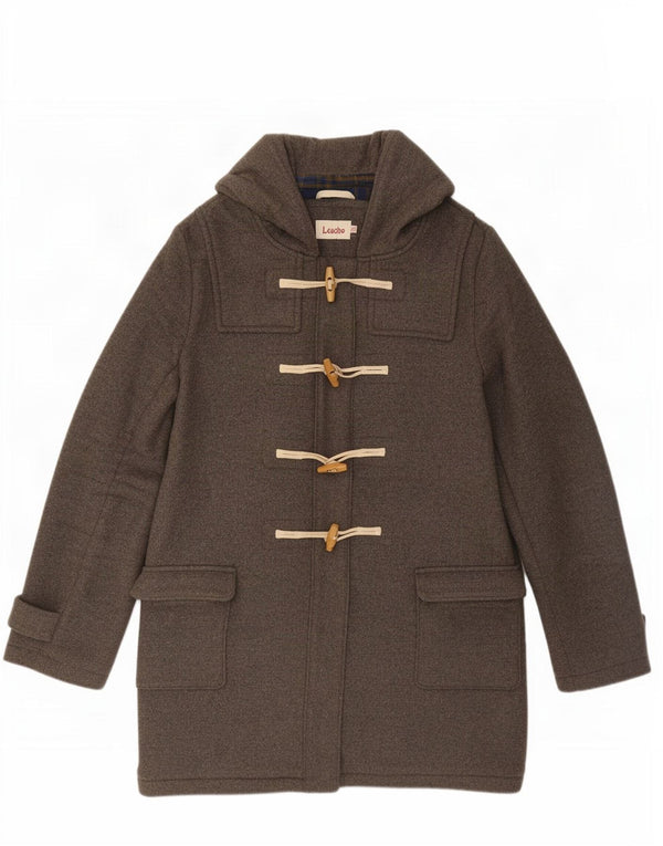 Louche Womens Hooded Duffle Coat UK 16 XL Grey Wool