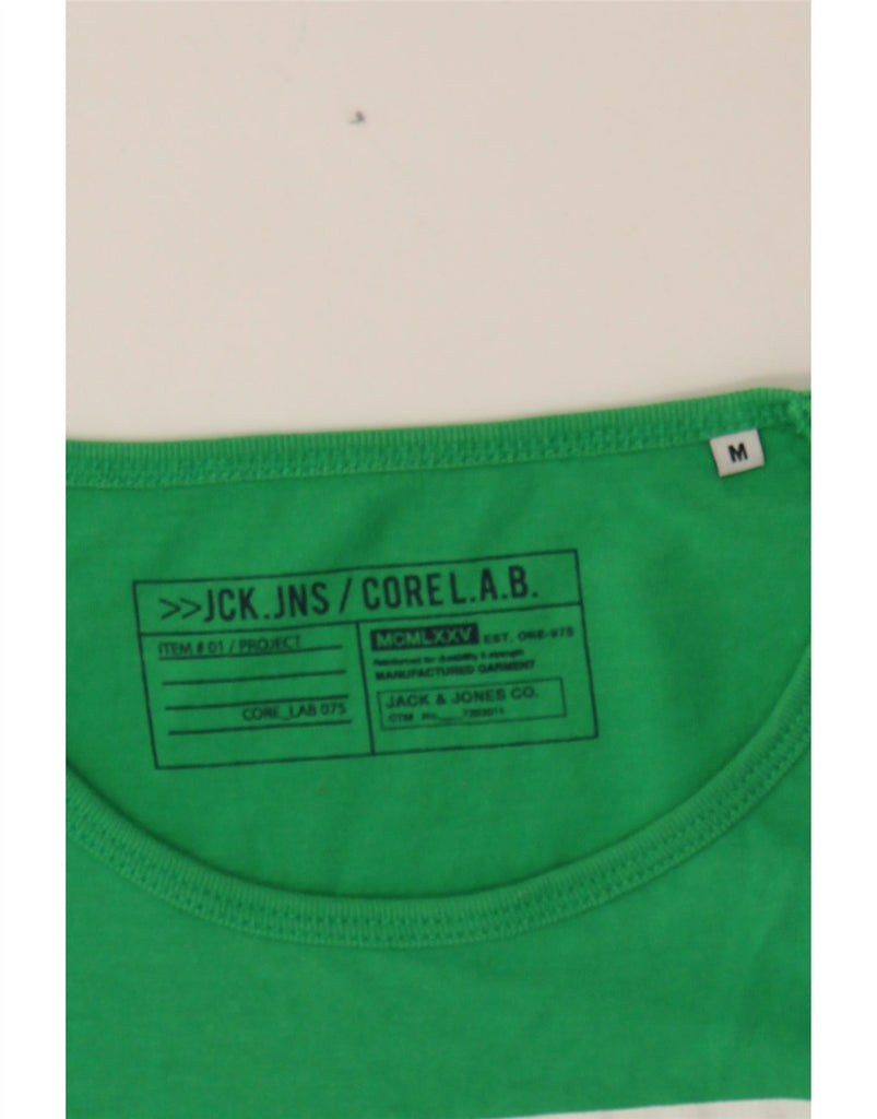 JACK & JONES Mens Graphic T-Shirt Top Medium Green Cotton Vintage Jack & Jones and Second-Hand Jack & Jones from Messina Hembry 