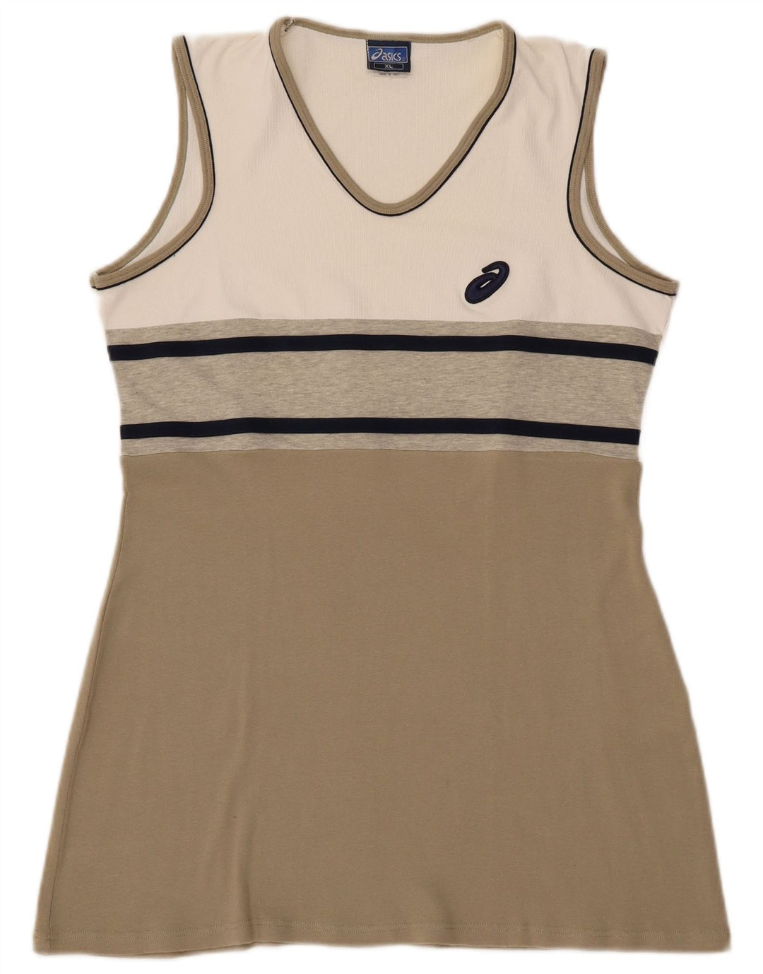 ASICS Womens Tennis Dress UK 18 XL Beige Colourblock Cotton