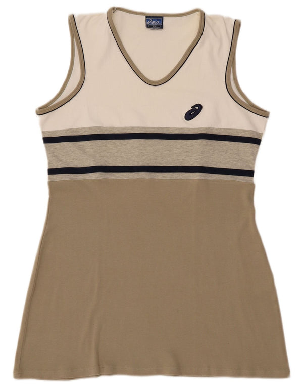 ASICS Womens Tennis Dress UK 18 XL Beige Colourblock Cotton