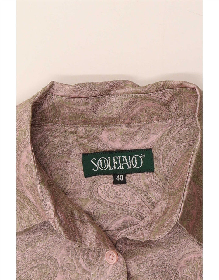 Souleiado Womens Shirt Size 40 Medium Pink Paisley