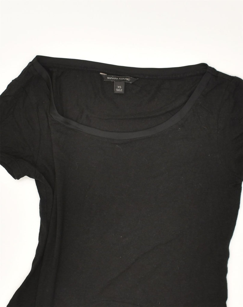 BANANA REPUBLIC Womens T-Shirt Top UK 6 XS Black Viscose | Vintage Banana Republic | Thrift | Second-Hand Banana Republic | Used Clothing | Messina Hembry 