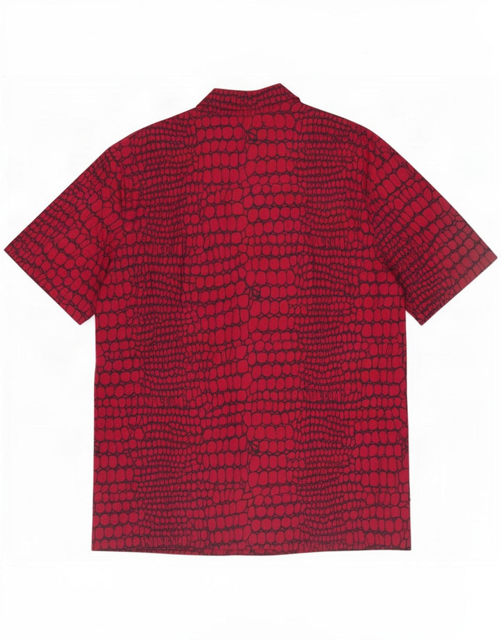 Volcom Mens Short Sleeve Shirt Medium Red Animal Print