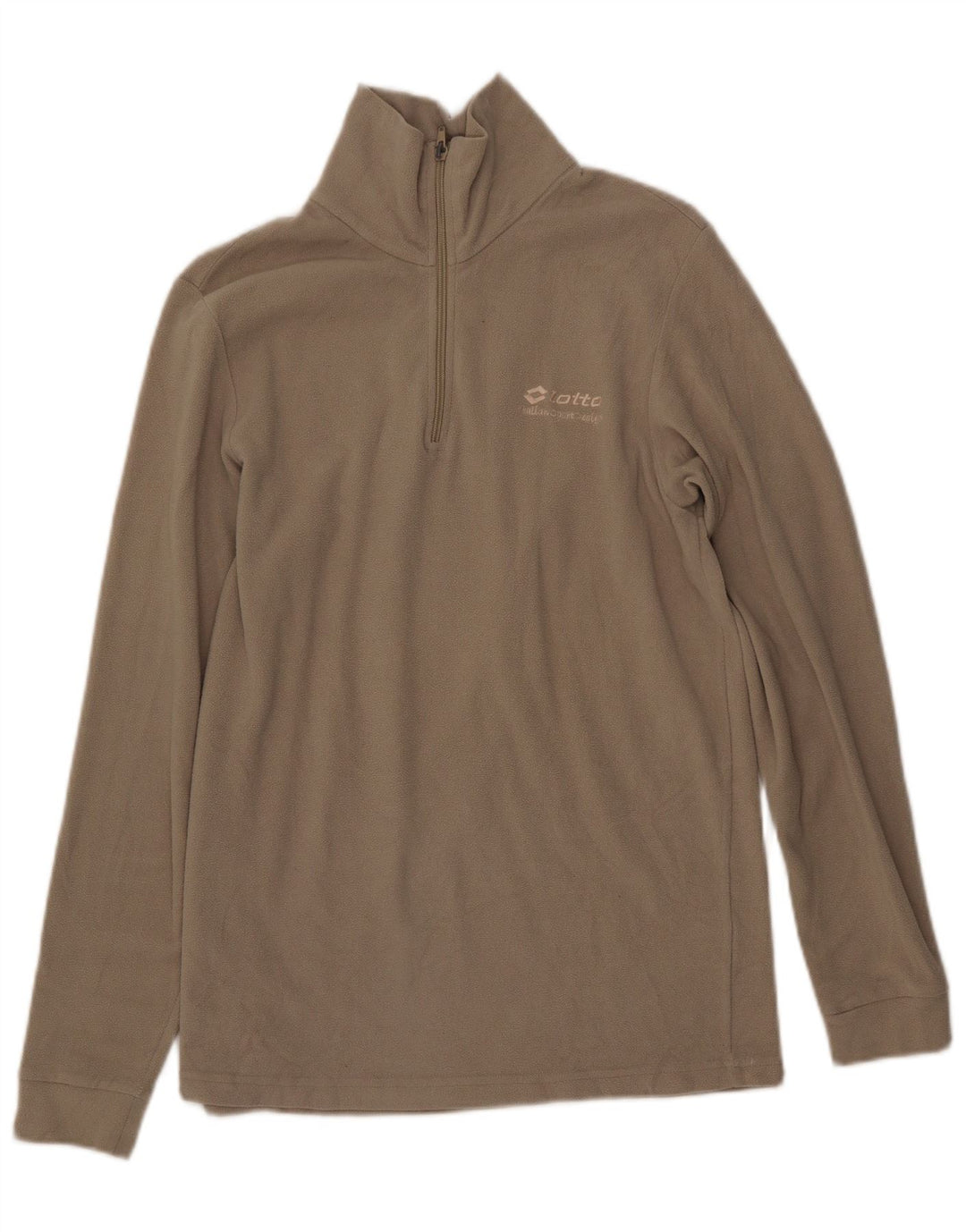 LOTTO Mens Zip Neck Fleece Jumper Medium Beige