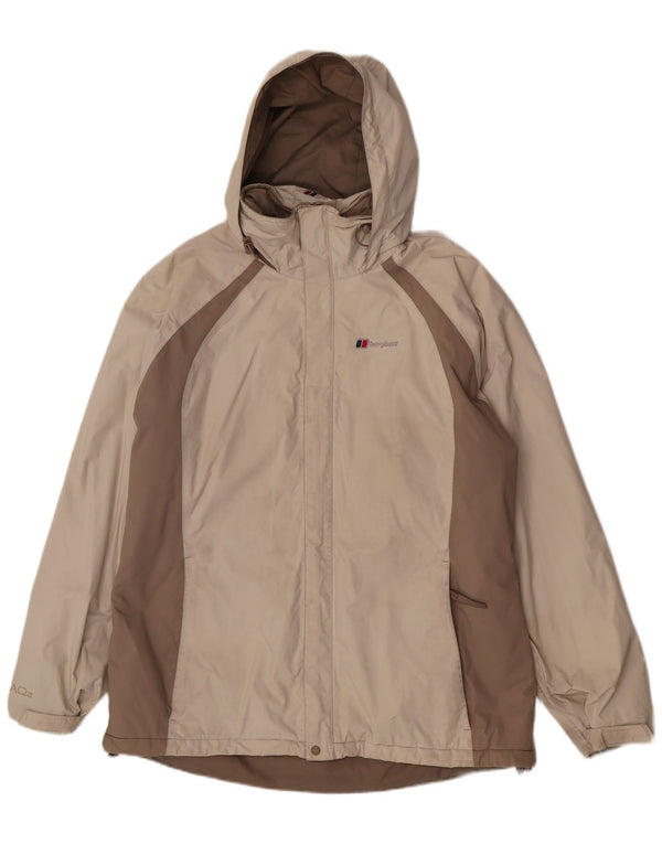 Berghaus Womens Oversized Windbreaker Jacket UK 14 Medium Beige Colourblock