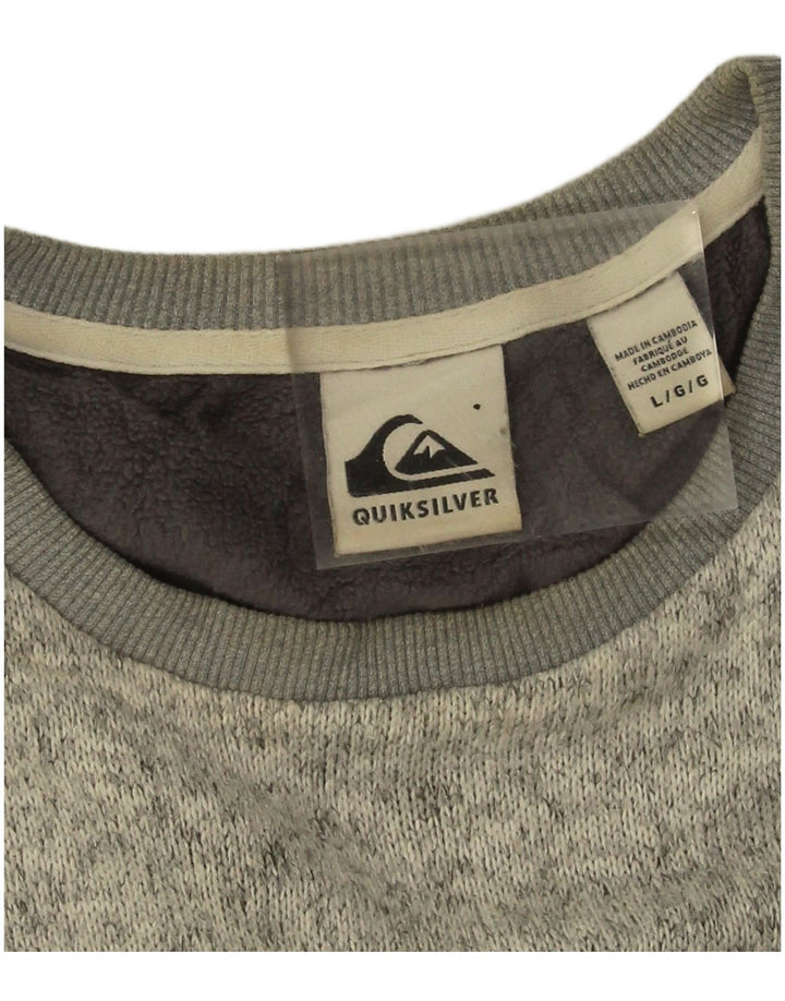 Quiksilver Mens Sweatshirt Jumper Large Grey Flecked Polyester