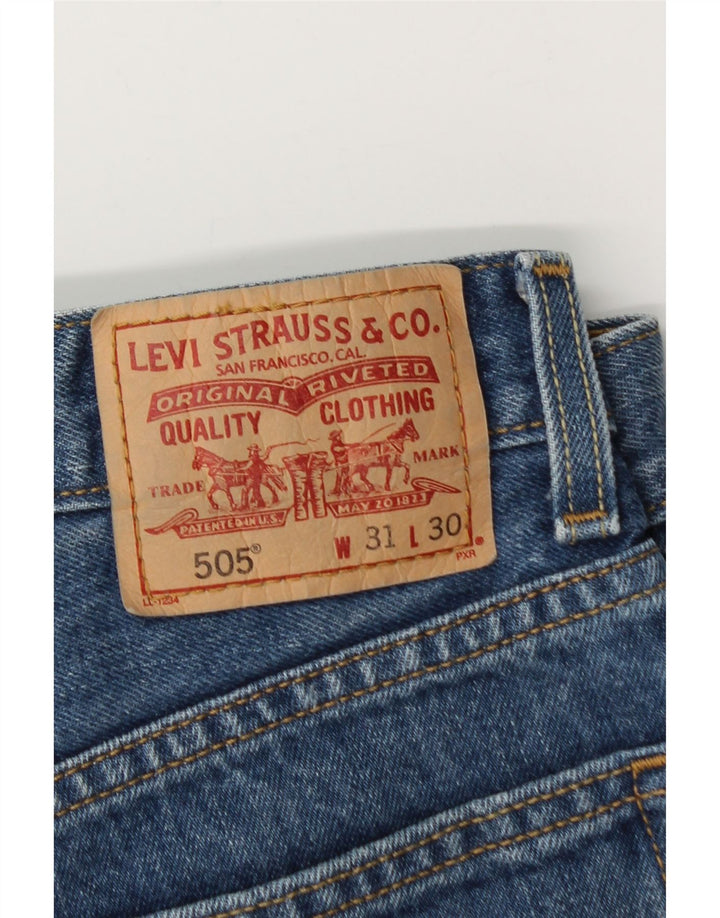 Levi's Mens 505 Regular Fit Straight Jeans W31 L28 Blue Cotton