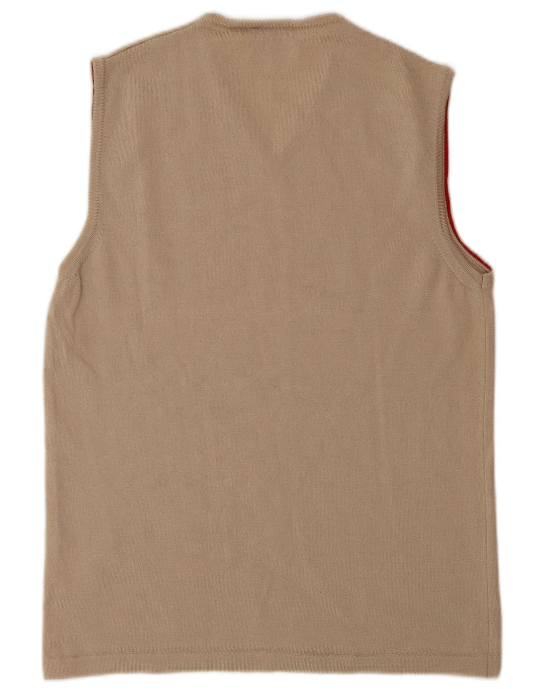 HUGO BOSS Mens Vest Tank Top Large Beige Virgin Wool