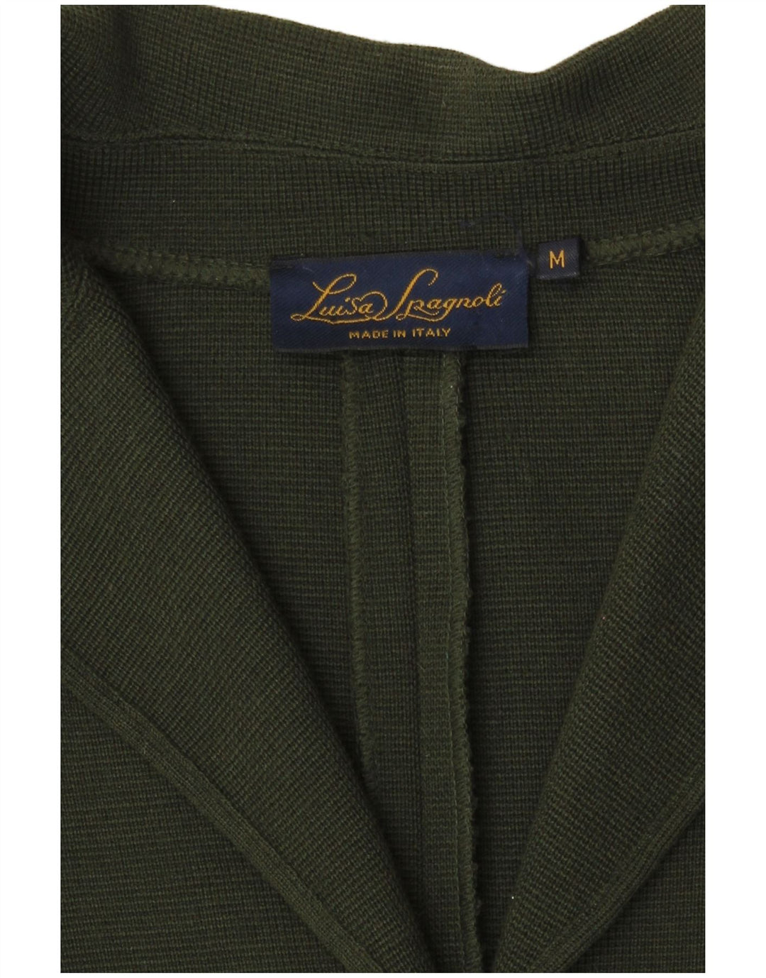 Luisa Spagnoli Womens Cardigan Sweater UK 14 Medium Khaki Virgin Wool