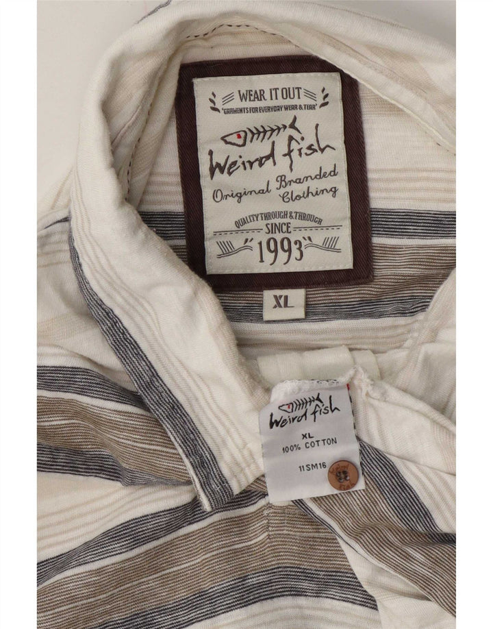 Weird Fish Mens Polo Shirt XL Multicoloured Striped Cotton