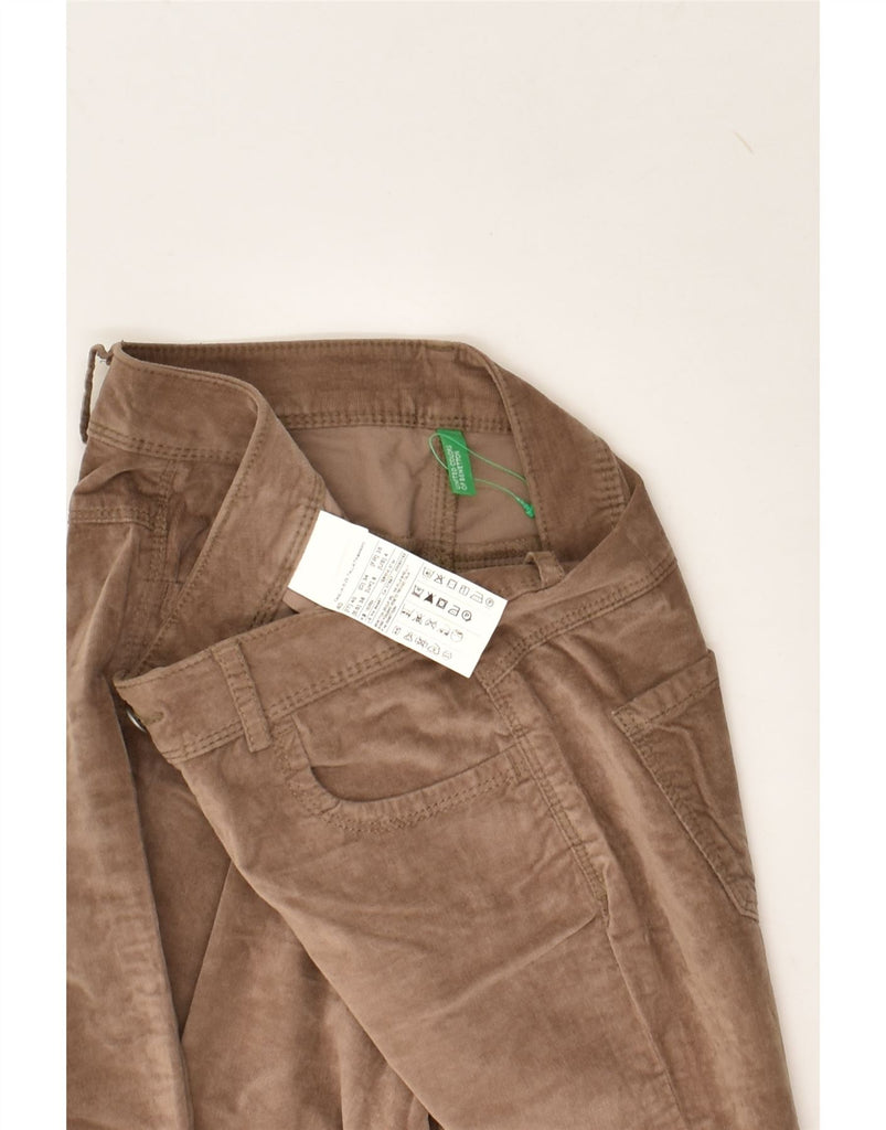 BENETTON Womens Slim Corduroy Trousers IT 40 Small W26 L30 Brown Cotton | Vintage Benetton | Thrift | Second-Hand Benetton | Used Clothing | Messina Hembry 