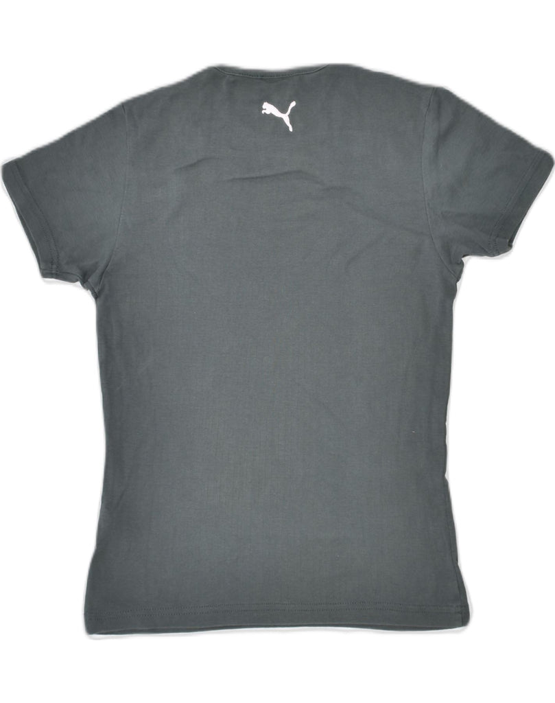 PUMA Womens Graphic T-Shirt Top UK 10 Small Grey Cotton | Vintage | Thrift | Second-Hand | Used Clothing | Messina Hembry 